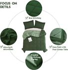 Green Down Alternative Comforter Set Queen Size - All Season Reversible Comforte