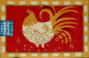 2008 JELLYBEAN WASHABLE INDOOR/OUTDOOR RUG 34" W BY 22" RUSTIC ROOSTER NEW w/TAG - Picture 1 of 5
