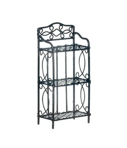 Dolls House Small Black Wrought Iron 3 Shelf Unit Miniature Furniture 1:12 Scale - Picture 1 of 8
