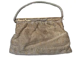 Helene Dale borsa francese microperle oro chiusura marcasite Parigi 7 Rue Scribe - Foto 1 di 10