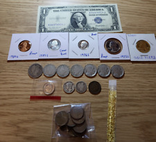 Estate Lot Old US Coins & Currency Silver Gold Auction Lot Silver Bullion