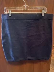 LOFT Navy Blue Sweater Knit Pull on Skirt Size L. Knee Length. - Picture 1 of 6