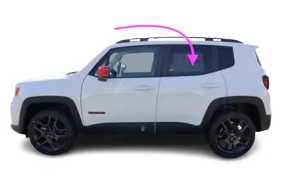 Подходит для: левостороннего стекла задней двери водителя Jeep Renegade 2015-2023 годов выпуска - ПРОЗРАЧНОЕ - Изображение 1 из 4