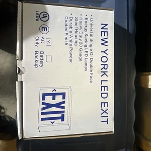 Exit Sign Universal Single/Double Face Red Letters White Housing (AC ONLY)!!! - Picture 1 of 6