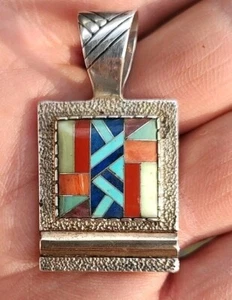Colgante de plata de ley 925 y oro de 14 k RMT Carolyn Pollack Relios multi piedra - Imagen 1 de 4