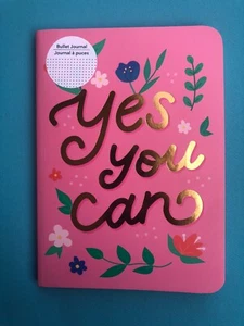 Cute Colorful Pink Bullet Dot Journal Book w/Inspirational Quote approx 5"x7" - Picture 1 of 2