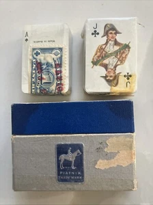 Antique Piatnik playing miniature cards 2 Decks 4 Jolly Jokers In Box - Picture 1 of 4