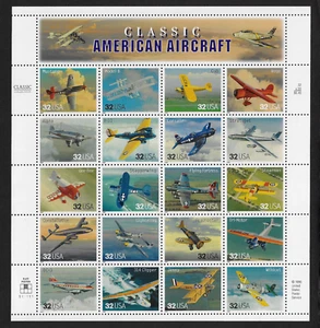 US Stamps — Full Pane of 20 — 1997, Classic American Aircraft #3142 — MNH - Picture 1 of 1