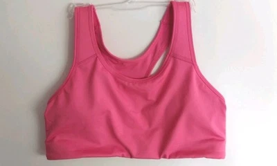 AVIA Sport Bra Size Large Removable Pads Pink Racerback Fitted Wireless - Image 1 of 4