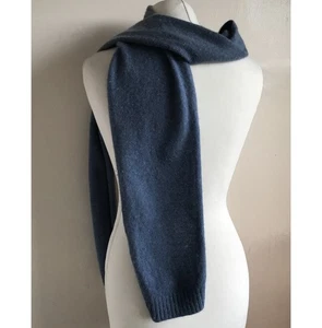 Marks & Spencer Autograph Soft pure cashmere Denim blue Scarf 8" Wide 70" Long - Picture 1 of 5