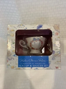 GIBSON GREETINGS HELEN STEINER RICE PINK ROSES INSPIRATIONAL TEACUP & SAUCER SET - Picture 1 of 12