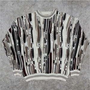 Vintage 90s Cotton Traders COOGI Style 3D Knit Textured Sweater Men’s Size L - Picture 1 of 5