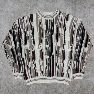 Vintage 90s Cotton Traders COOGI Style 3D Knit Textured Sweater Men’s Size L - Image 1 of 4