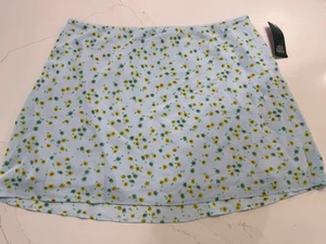 Wild Fable minigonna donna taglia XXL chiffon linea A blu acqua chiaro floreale - Foto 1 di 8
