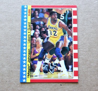 Pegatina Fleer 1987 pegatina Magic Johnson 1 de 11 casi nueva o mejor - envío gratuito Foto 1 de 2