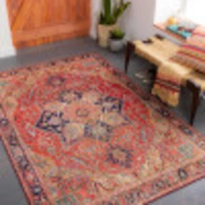 Livabliss Alfons Medallion Oriental Area Rug,3'6" x 5'6",Red/Gold Red/Gold - Picture 1 of 7