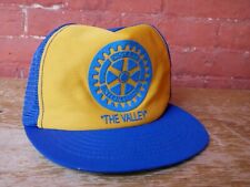 Vintage Rotary International The Valley Snapback Trucker Hat Blue Mesh USA made