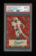 1/1 2022 Leaf Metal Draft Red Flood Gold Garrett Wilson Auto RC PSA 10 Gem Mint