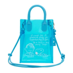 PEANUTS Snoopy Mini Box Schultertasche Transparent Plastiktüte CoWRAP Blau - Bild 1 von 4