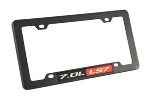 2005-2013 Corvette Z06 Black & Red 7.0L LS7 427 Emblem w/ Black License Frame - Picture 1 of 3
