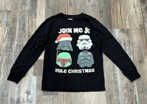 Camiseta Star Wars Navidad Vadidas Jóvenes Niños Manga Larga Pequeña Negra Vader - Imagen 1 de 4