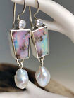 Retro 925 Silver Earrings Turquoise Dangle Drop Hook Ear Stud Women Jewelrys