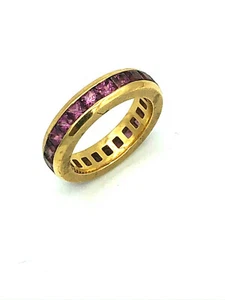 MEMORY RING in 750/- 18 crt. GG RUNDUM AUSGEFAßT mit rosa TURMALINEN - Bild 1 von 4