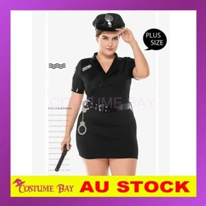 AU Police Woman Cop Officer Uniform Fancy Dress Sexy Costume Halloween PLUS SIZE - Picture 1 of 7