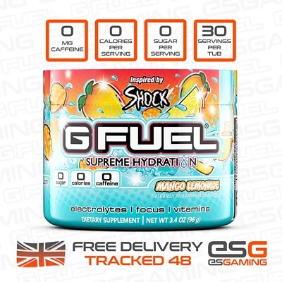 G Fuel Mango Lemonade Tub | Supreme Hydration Powder | 30 Servings | UK | GFUEL
