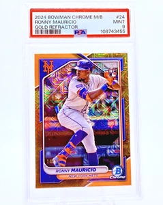2024 Bowman Chrome Ronny Mauricio Rookie RC Gold Mojo Refractor /50 Mets - Picture 1 of 2
