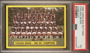 1986 Topps Football Box Bottom Chicago Bears Team Card PSA 5 EX SBXX Champs - Picture 1 of 2