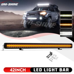 42" PRO Led Light Bar Piano Key Design White Amber Position Lamp 12-24V Dual Row - Picture 1 of 11
