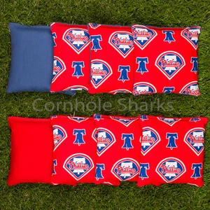 Cornhole Sitzsäcke 8er Set ACA Regulation Bags Philadelphia Phillies - Bild 1 von 2