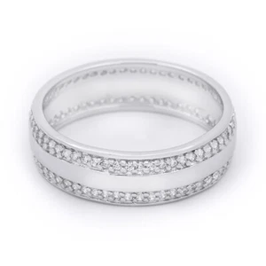 Anillo de boda eterna de 6 mm plata esterlina de 0,75 quilates corte redondo talla 8-12 - Imagen 1 de 8