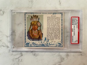 1954 Red Man Tobacco T129 Indian Chiefs Wetcunie PSA 5 EX #31 - Picture 1 of 2