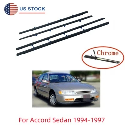 4 piezas moldura de resistencia para ventana para Accord Sedán 1994-1997 72410-SV4-A12 Foto 1 de 4