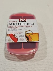 Joie Silicone XLIce Cube Tray with Non-Spill Proof Lid Top Easy Release Red #582 - Picture 1 of 4