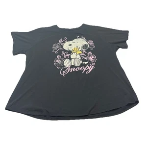 Damen Snoopy Kurzarm T-Shirt Grafikdruck schwarz/pink Größe 2X Rd Beschreibung - Bild 1 von 7