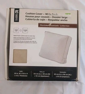 Cojín trasero Montlake FadeSafe resistente al agua para patio salón, 25x 15 x 4", beige - Imagen 1 de 3