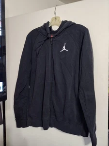 Nike-Jordan Marke-Jumpman-schwarz-weiß Logo-Reißverschluss Hoodie-Sweatshirt-Herren Größe L - Bild 1 von 13
