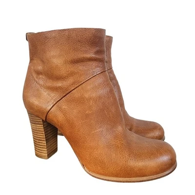 Botines Coclico Cuero Marrón Tacón Cremallera Lateral Hechos en España Talla 38.5 Foto 1 de 4