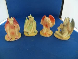 Lot of 4 Vintage 1998 Ceramic World Inc Fantasy Dragon - Picture 1 of 13