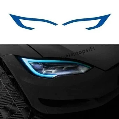 Película protectora de cejas faros azules para Tesla modelo S/X 2018~2022 Foto 1 de 4