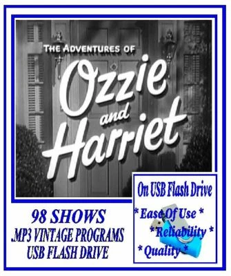 ADVENTURES OF OZZIE & HARRIETT 98 Select Radio Shows OTR MP3 On USB Flash Drive Foto 1 de 4