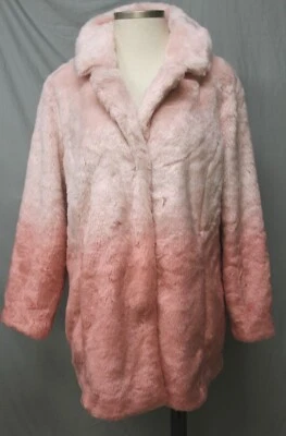 Isaac Mizrahi Live! Ombre искусственного меха пальто румяна RTL $214 - Изображение 1 из 4