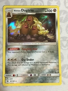 D404 POKEMON TCG SOL Y LUNA ALOLAN DUGTRIO #87 HOLO CASI NUEVO RARO - Imagen 1 de 12