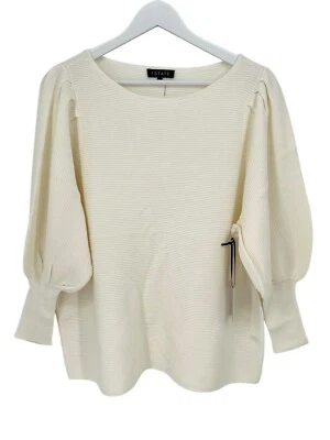 1 Suéter State Talla Grande 1X Marfil Acanalado Globo L/S Elastizado Otoño Invierno Nuevo con Etiquetas Foto 1 de 4