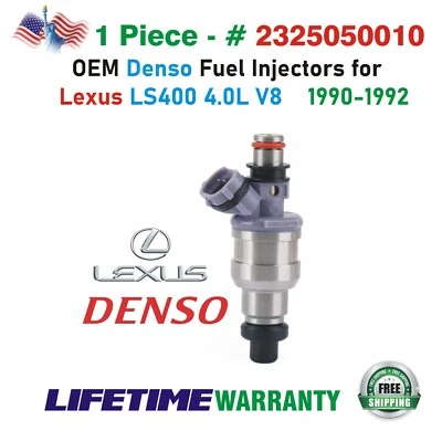 Injetor de combustível Denso x1 genuíno para 1990-1992 Lexus LS400 4.0L V8 #23250-50010 - Imagem 1 de 4