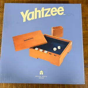 Michael Graves Design YAHTZEE Game Custom Wood Box & Cup - NEW Open box - Picture 1 of 6