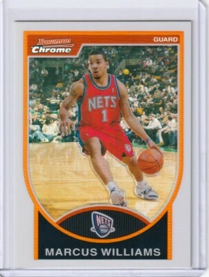 2007-08 Bowman Draft Picks & Stars Chrome Refractor /299 Marcus Williams #74 - Image 1 of 2